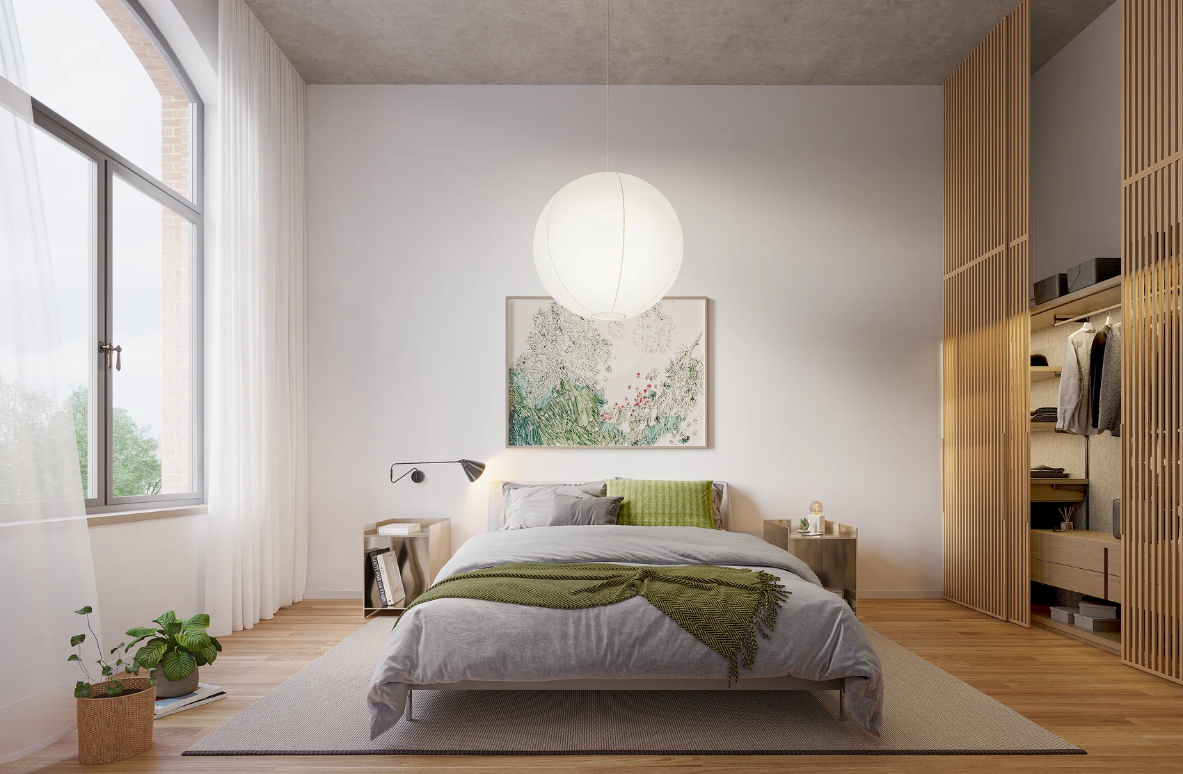 Schlafzimmer mit Einbauschrank